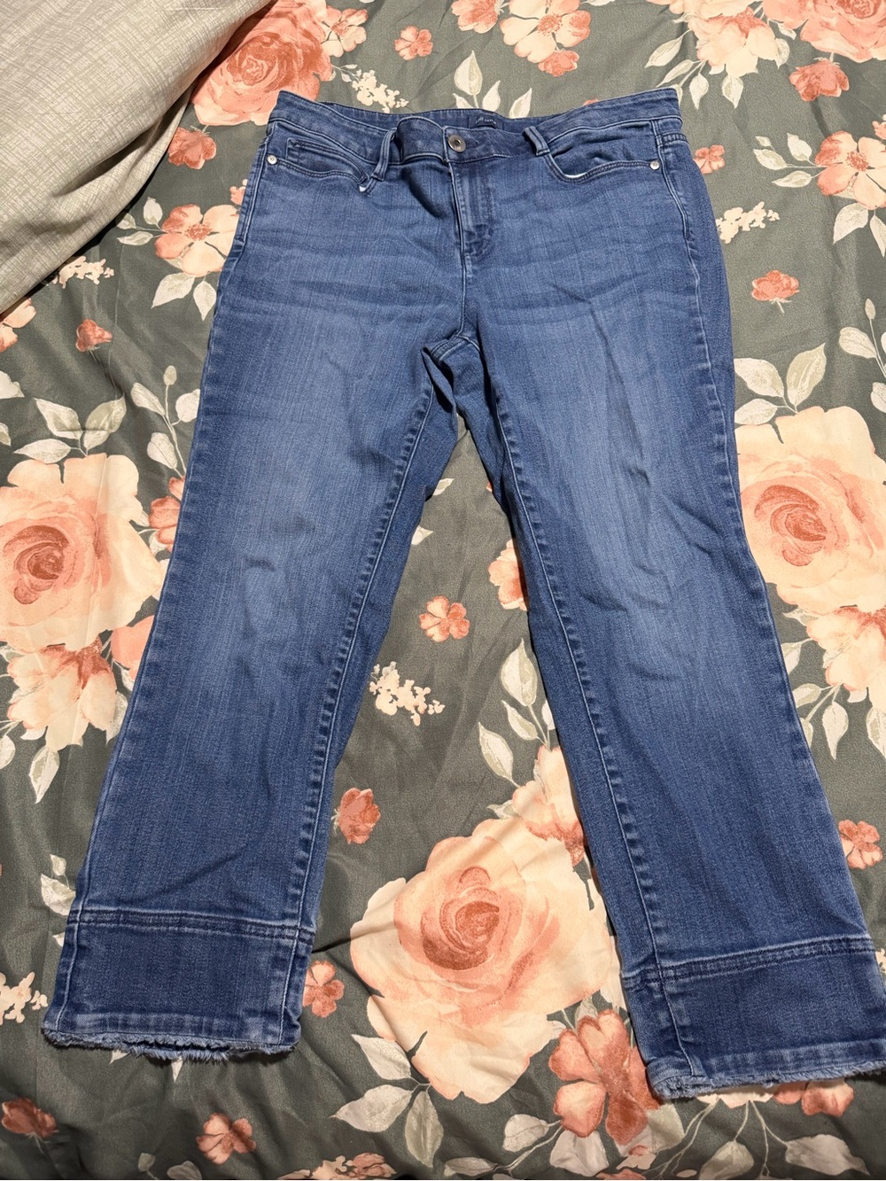 J. Jill Medium Blue Cropped Straight-Leg Jeans